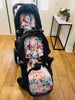 Pretty floral pram liners custom made to fit Baby Jogger City Select LUX Twin Double pram. Made in Australia
