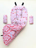 SALE comfy Pretty Butterfly pink and Dandy Damask Petal pram liner and shoulder pad covers to fit Babyzen Yoyo and Yoyo Plus