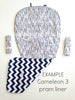 Custom Order Reversible pram liner and matching strap covers - Bugaboo Cameleon 3