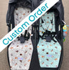 Custom order twin pram liners custom made to fit the Baby Jogger City Mini GT2 twin pram- Mini Happy Me Australia