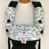Ergobaby Ergo 360, 360 omni, Omni breeze compatible drool bib and pads set - made with white background with a lovely watercolour nature foliage print. Soft and padded