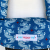 Ergobaby 360 Omni compatible teething dribble bib and drool strap pads set in blue ninja dragons fabric