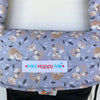 Ergobaby Ergo 360, 360 omni, Omni breeze compatible drool bib and pads set - made with a grey background with little foxes sleeping and sitting print. Soft and padded