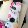 Ergobaby Ergo 360, 360 omni, Omni breeze compatible drool bib and pads set - padded and made in a black background with a white background with a pretty pink peonies floral print. Soft and padded