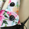 Ergobaby Ergo 360, 360 omni, Omni breeze compatible drool bib and pads set - padded and made in a black background with a white background with a pretty pink peonies floral print. Soft and padded