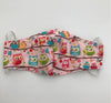 reusable washable fabric face mask with nose wire in Pink Owls cotton fabric
