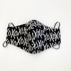 Reusable washable fabric face mask - Black and white Xo's