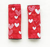 Red Hearts Reversible harness strap covers / shoulder pads