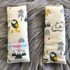 Padded harness strap covers to fit the pram or car seat in wilderness animals fabric - Mini Happy Me